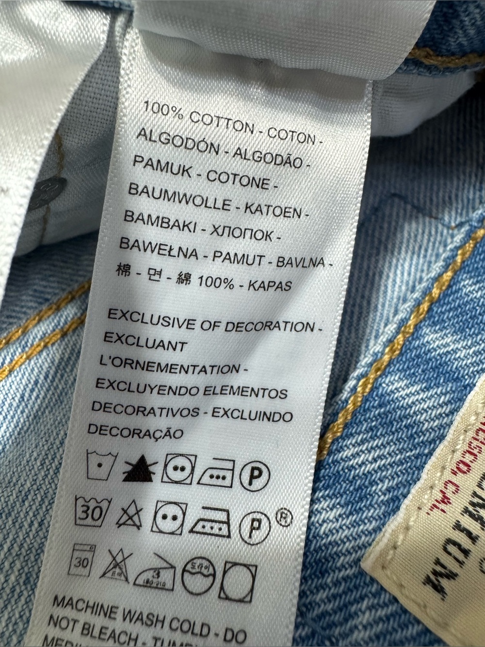 Levi's Original 501 Light Blue High-Rise Cutoff Denim Shorts Size 28 - Picture 13 of 13